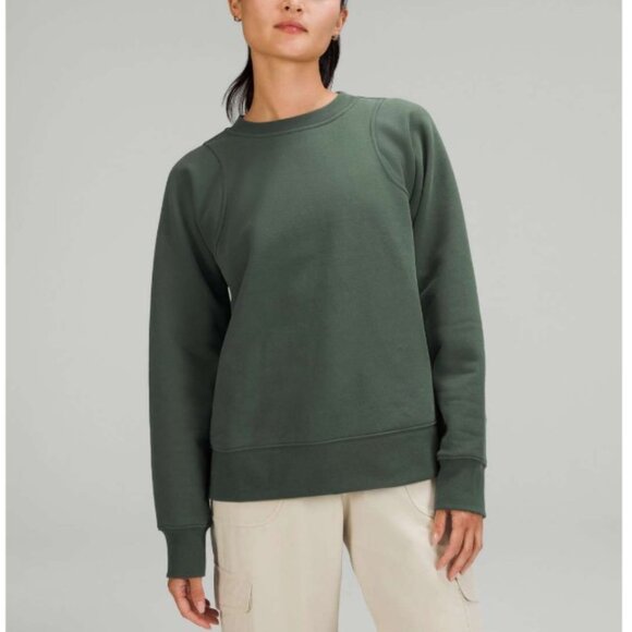 Lululemon Loungeful Crewneck Pullover Sweatshirt Smoked Spruce Sz 14 - Picture 1 of 4